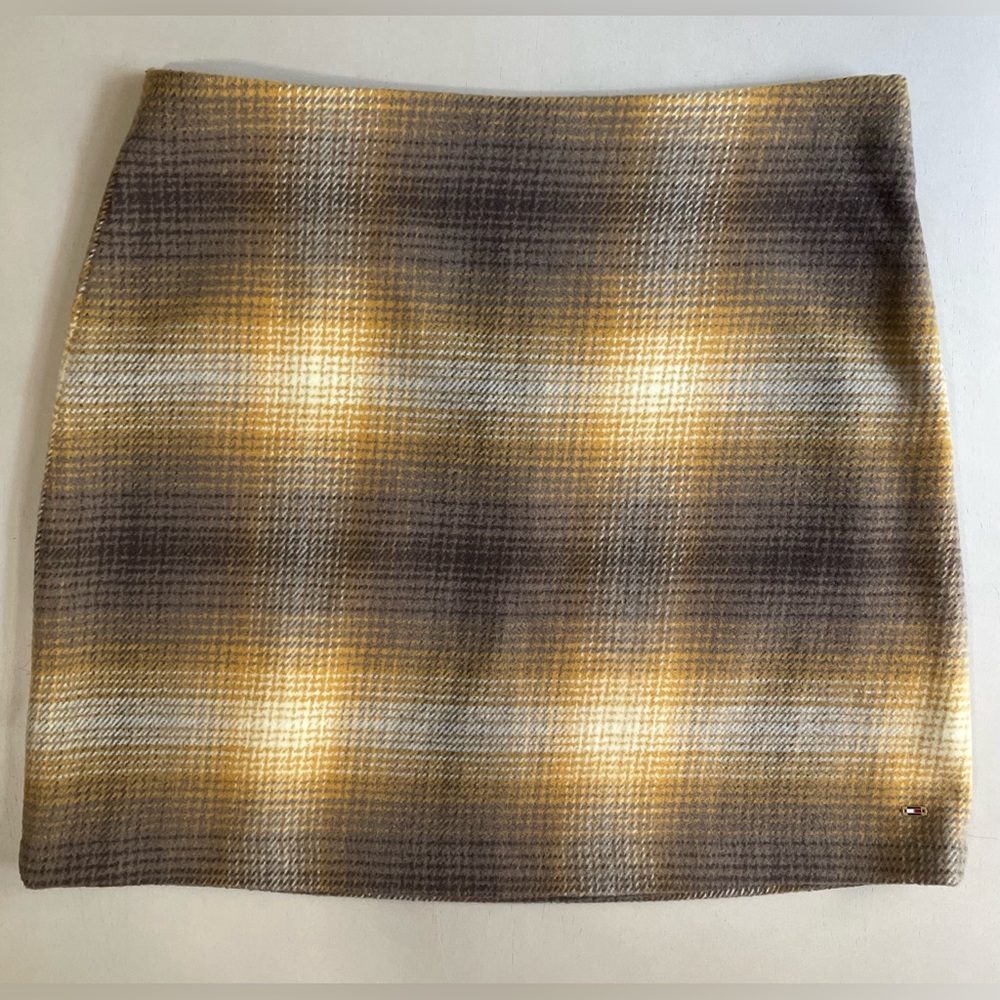Women’s VTG‎ Tommy Hilfiger Yellow and Brown Plaid High Waisted Mini Skirt sz 6